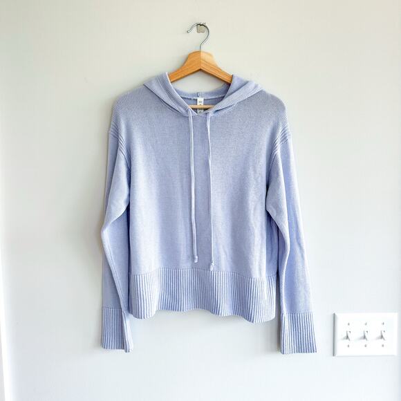 Lululemon Double Knit Cashmere Blend Pullover Sweater Hoodie Pastel Blue XS/S - Picture 2 of 7